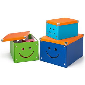 Boites de rangement Smiley, 3 pces