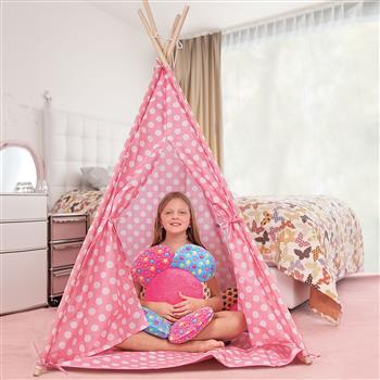 Tipi rose à pois pour enfants