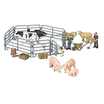 Figurines animales, enclos de ferme 22 pces