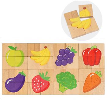 Blocs de puzzles magnétiques, 32 pces, fruits
