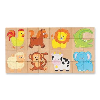 Blocs de puzzles magnétiques, 32 pces, animaux