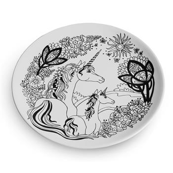 Assiette en porcelaine à peindre Licorne