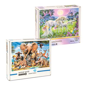 Puzzle Easy Licorne et Safari, 2 pces