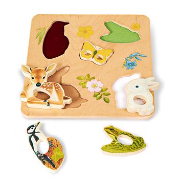 Puzzle tactile avec les animaux de la forêt