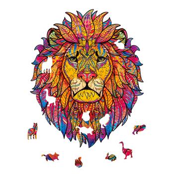 Mandala-puzzle di legno: leone