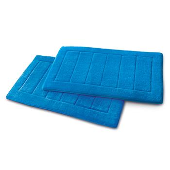 Tapis de salle de bain Memory-Foam bleu