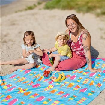 Telo gigante da spiaggia per famiglia, 200 x 140 cm