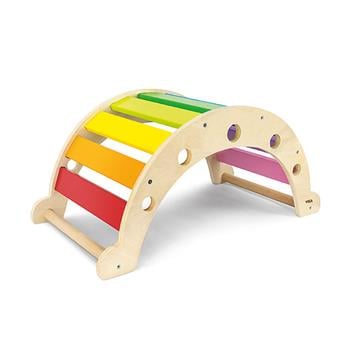 2in1 Kletterbogen Wippe Regenbogen