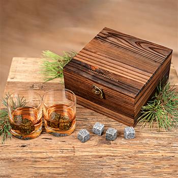 Bicchieri da whiskey e cubetti refrigeranti in box regalo Angelo Fortuna