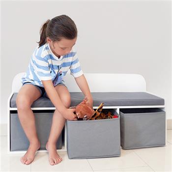 Banc pour enfants avec boîtes de rangement