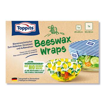 Tissus enduits de cire d'abeille Toppits, 2 pces