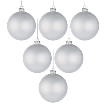 Boules de Noël blanches, 6 pces