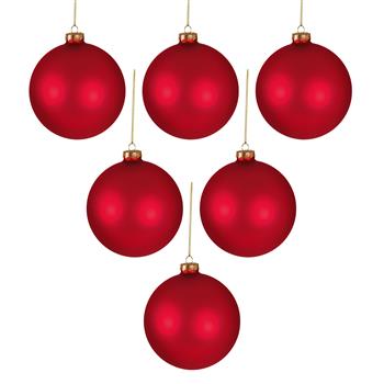 Boules de Noël rouges, 6 pces