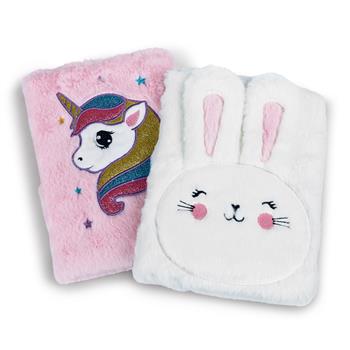 Carnets de notes en peluche Licorne et lapin (set de 2)