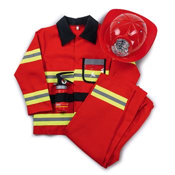 Kind in Feuerwehrmann Kostüm