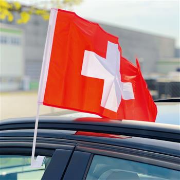 2 bandiere per auto Forza Svizzera