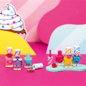 Kinder Nagellack Set mit Fingerringen 6 Stk.