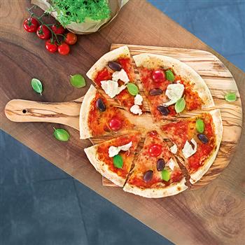 Planchette à pizza en bois d'olivier