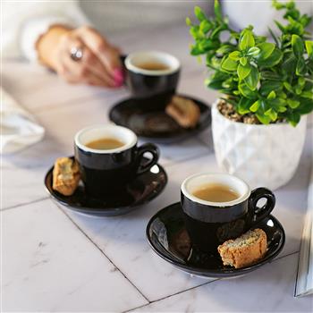 Set di 3 tazze da espresso nere