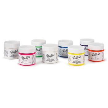 Set di 8 colori acrilici al neon di Velazquez, barattoli in blu, verde, viola, arancione, rosa, giallo e 2 x bianco, 100 ml per barattolo