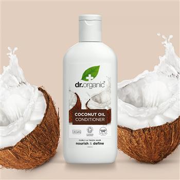 Balsamo all'olio di cocco vergine Dr. Organic, contenuto 265 ml