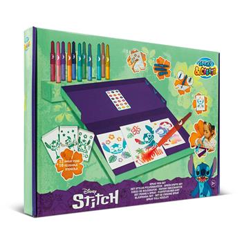 Set di artigianato con 12 penne spray e 16 stencil, set di pittura creativa e artigianato per bambini, tecnica di soffiatura colorata