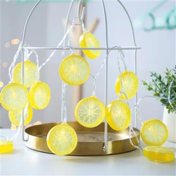 Luci fiabesche a LED con 20 luci a forma di limone su una lunghezza di 3 metri, ideali per le stanze dei bambini e le decorazioni, funzionamento a batteria