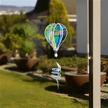 Schimmerndes Luftballon Windspiel im 2er Set, reflektierende Farben, drehende Spirale, wetterfest, für Garten und Balkon geeignet