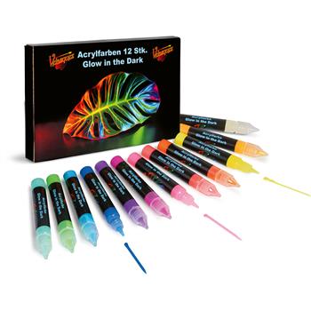 Acrylic Glow in Dark Leuchtfarben Set