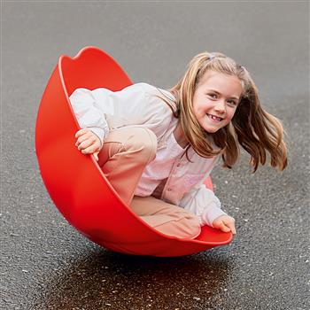 Roter Sitzkreisel aus Kunststoff, geeignet zum Drehen und Schaukeln, ideal für Kinder ab 3 Jahren