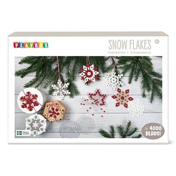 Set di perline da stirare con 4'000 perline, forme trasparenti da inserire, filo e istruzioni per realizzare stelle di neve invernali