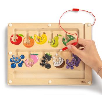 Jeu magnétique avec des fruits, des chiffres et des couleurs