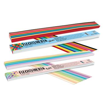 Strisce intrecciate colorate di carta in colori vivaci e pastello