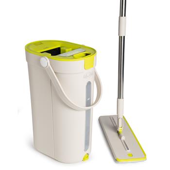 Manueller Hygiene-Mopp mit integriertem Frisch- und Schmutzwassersystem mit Mikrofaserpads