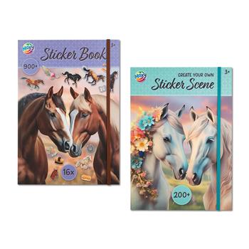 2 Pferdestickerhefte mit Stickermotiven und Szenenseiten zum Gestalten