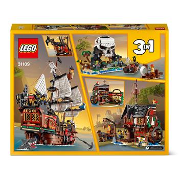 LEGO Creator Galeone dei Pirati, Set 3 in 1 con Nave Giocattolo, Locanda e Isola del Teschio