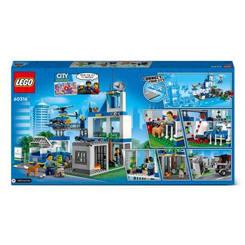LEGO City Police Stazione di Polizia, con Camion della Spazzatura ed Elicottero Giocattolo, Giochi per Bambini