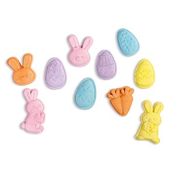 Set mit 10 Strassenkreiden in Häschenformen und Pastellfarben in einer Schachtel, geeignet zum Malen auf Asphalt