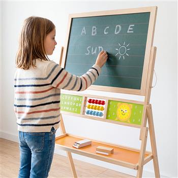 Tableau d’écriture multifonction avec lettres magnétiques, cadre de comptage et horloge d’apprentissage