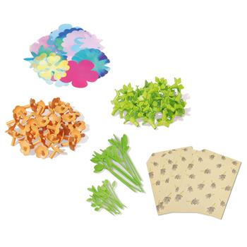 Set di ricarica bouquet di fiori DIY con petali, calici, teste di fiore, steli, carte bouquet e nastri adesivi